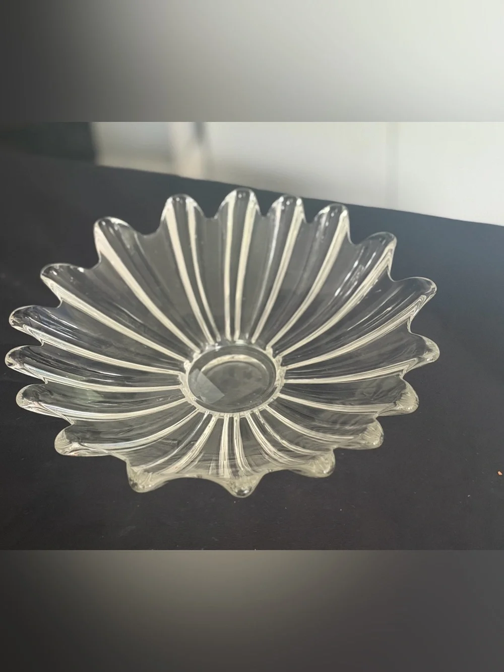 Clear Glass Flower Dish